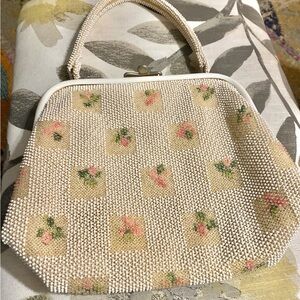 Vintage Floral Beaded Handbag